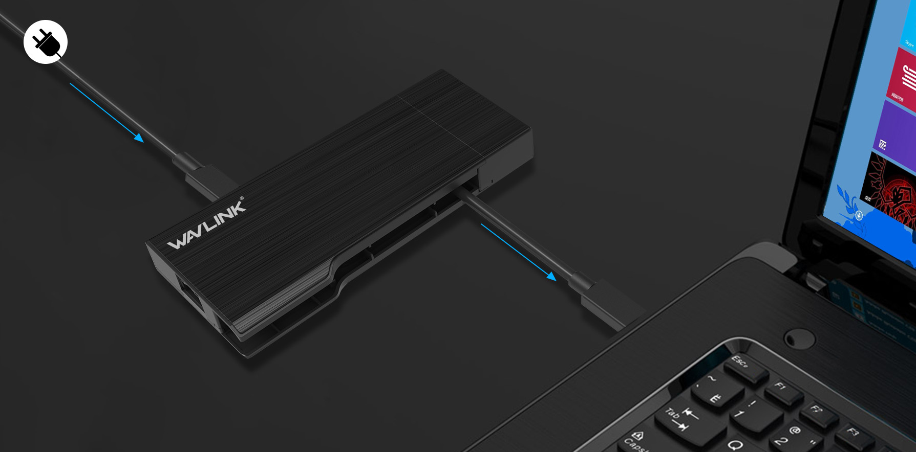 هاب UHP3406 SUPERSPEED USB-C Mini Dock HDMI